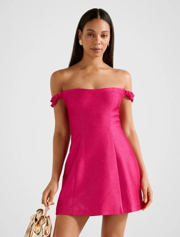 forever new MANDY Bardot Ruffle Mini Dress